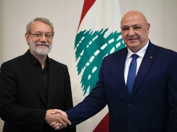 دیدار لاریجانی با ریٔیس جمهور لبنان